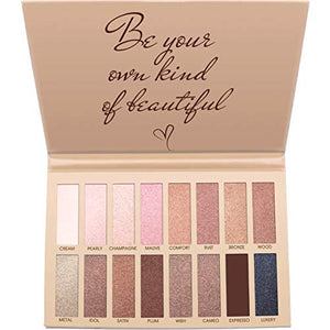 Best Pro Eyeshadow Palette Makeup - Matte + Shimmer 16 Colors - Highly Pigmented - Professional Nudes Warm Natural Bronze Neutral Smoky Cosmetic Eye Shadows - Lamora Exposed