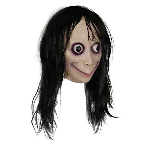 molezu Momo Mask Scary Mask ,Creepy Mask Monster Mask, Horror Costumes Party Rubber latex Mask for Halloween Adult