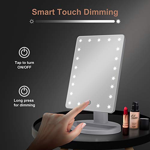 Makeup Mirror with 21 LED Lights,Two Power Supply, Touch Screen online