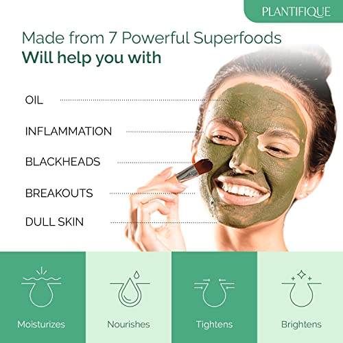 Face Masks Skincare Korean Skincare Clay Mask - 100% Vegan Face Mask with Avocado & Green Tea - Body Mud Mask - Face Masks Beauty - Face Masks Skin Care Dermatologically Tested by Plantifique