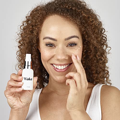 Wake Skincare Eye Gel - Hydrating Eye Serum for Tired Puffy Eyes, Dark Circles, Eye Bags, Under Eyes, Crows Feet and Wrinkles, Sensitive Skin – Aloe Vera – Collagen - 30ml Anti Ageing Eye Cream
