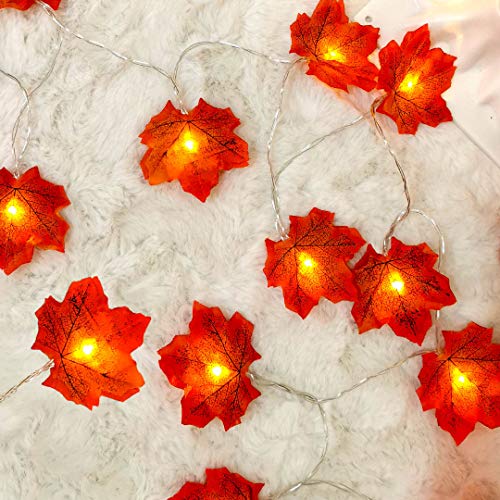 Autumn Decorations, Ainkedin Fairy Lights, 30 Maple Leaf Light, Garden Lights Outdoor Lights, Autumn Wreath, Christmas Decorations Halloween Decorations Leaves Decoration Thanksgiving Decorations