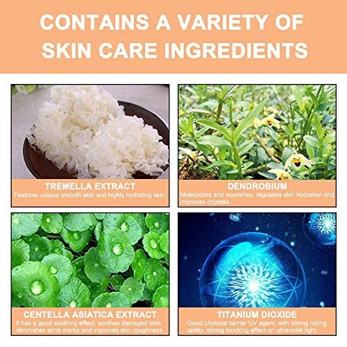 Mushroom Head Air Cushion Bb Cream,Concealer Lasting Nude Makeup Moisturizing Brightening Pigment Liquid Foundation, Base Primer (Natural)