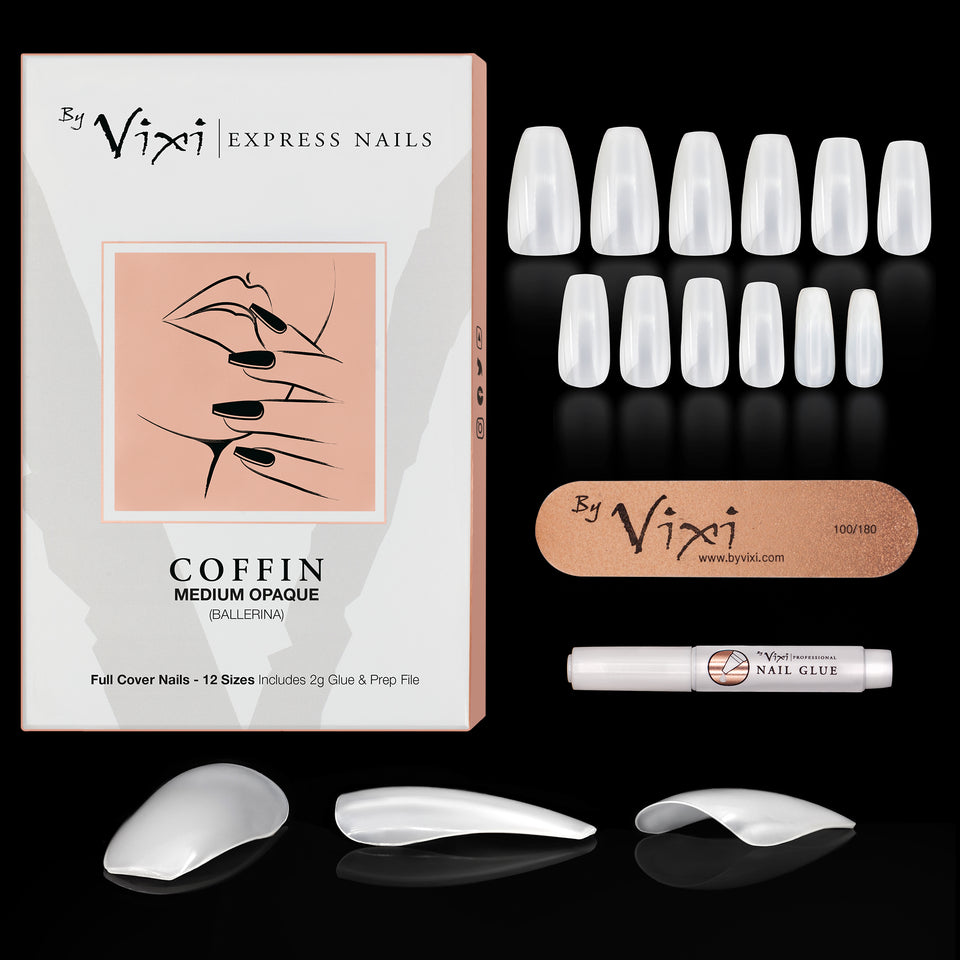 Coffin/Ballerina False Nails (Medium Opaque)