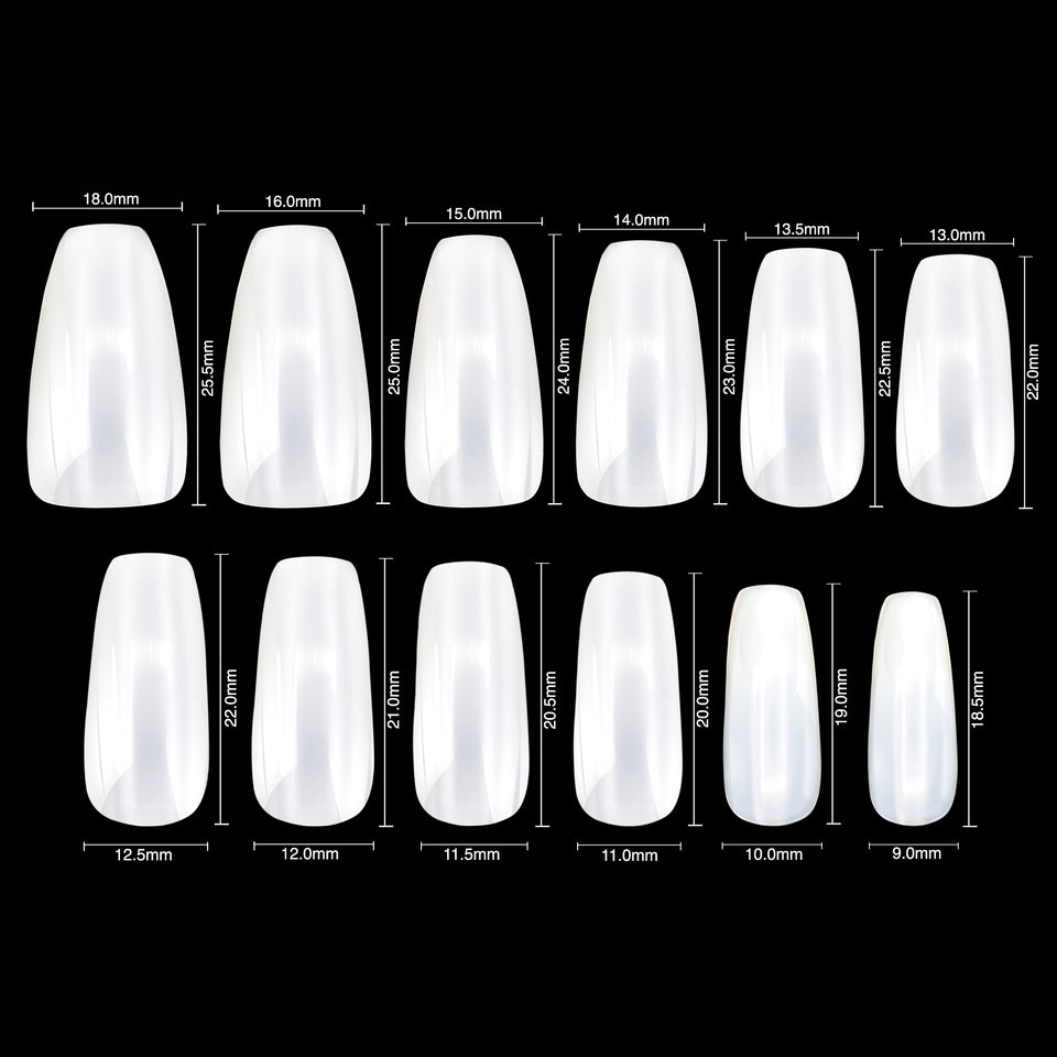 Coffin/Ballerina False Nails (Medium Opaque)