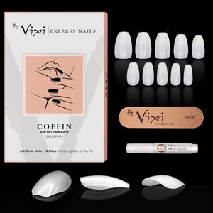 Coffin/Ballerina False Nails (Short Opaque)