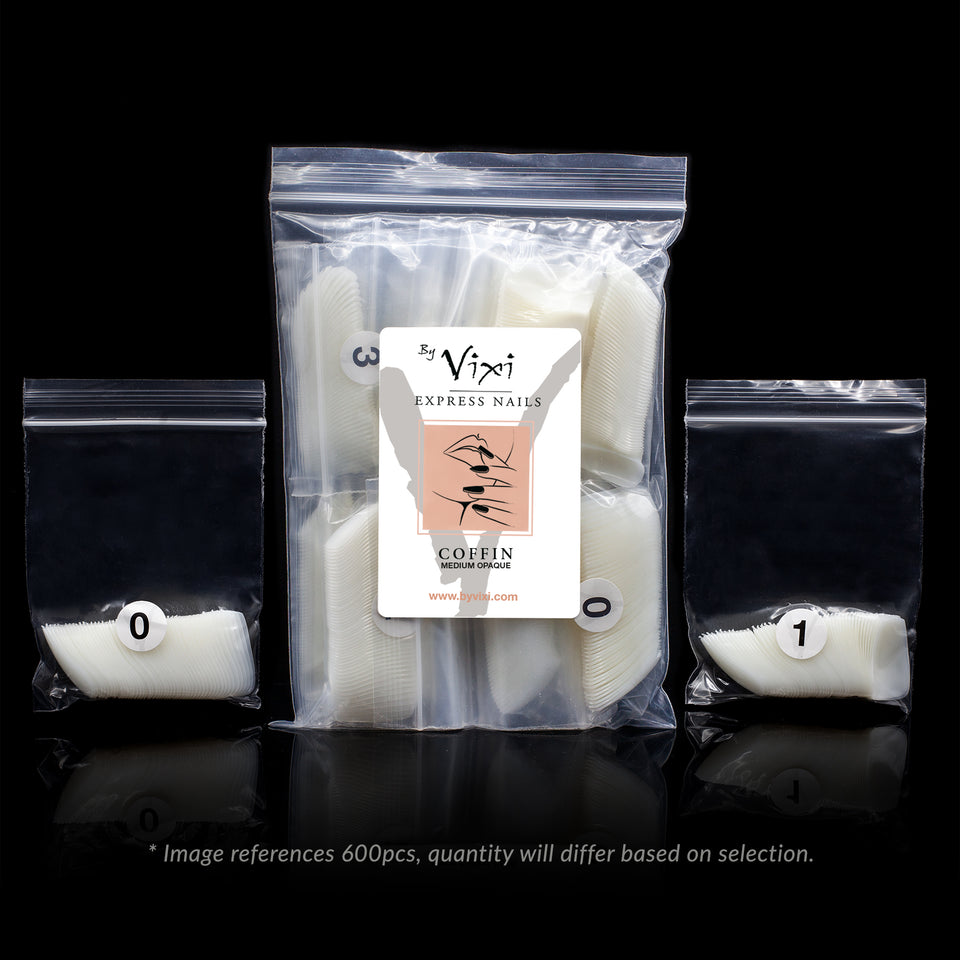 Coffin/Ballerina False Nails (Medium Opaque)