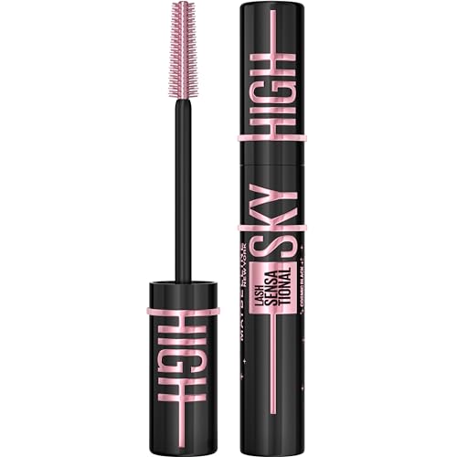 Maybelline Mascara Lash Sensational Sky High Volumizing & Thickening, Eyelash Lengthening, Flake-Free Formula, Washable Mascara Infused with Bamboo Extract, Full Volume Mascara, 01 Black