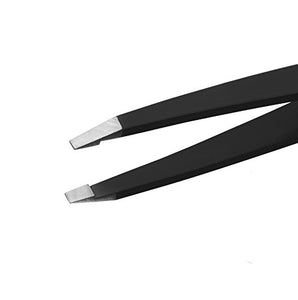Cliganic Professional Eyebrow Tweezers Slant Tip (Blue) - Precision for Men & Women, Stainless Steel Best for Plucking Chin Facial Hair