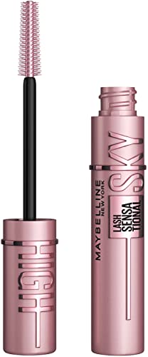 Maybelline Mascara Lash Sensational Sky High Volumizing & Thickening, Eyelash Lengthening, Flake-Free Formula, Washable Mascara Infused with Bamboo Extract, Full Volume Mascara, 01 Black