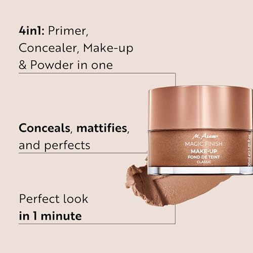 M. Asam Magic Finish Make-Up Mousse Classic (1.01 Fl Oz) – 4in1 Primer, Foundation, Concealer & Powder With Buildable Coverage, Hides Redness And Dark Spots, Vegan, For Light To Medium Skin Tones