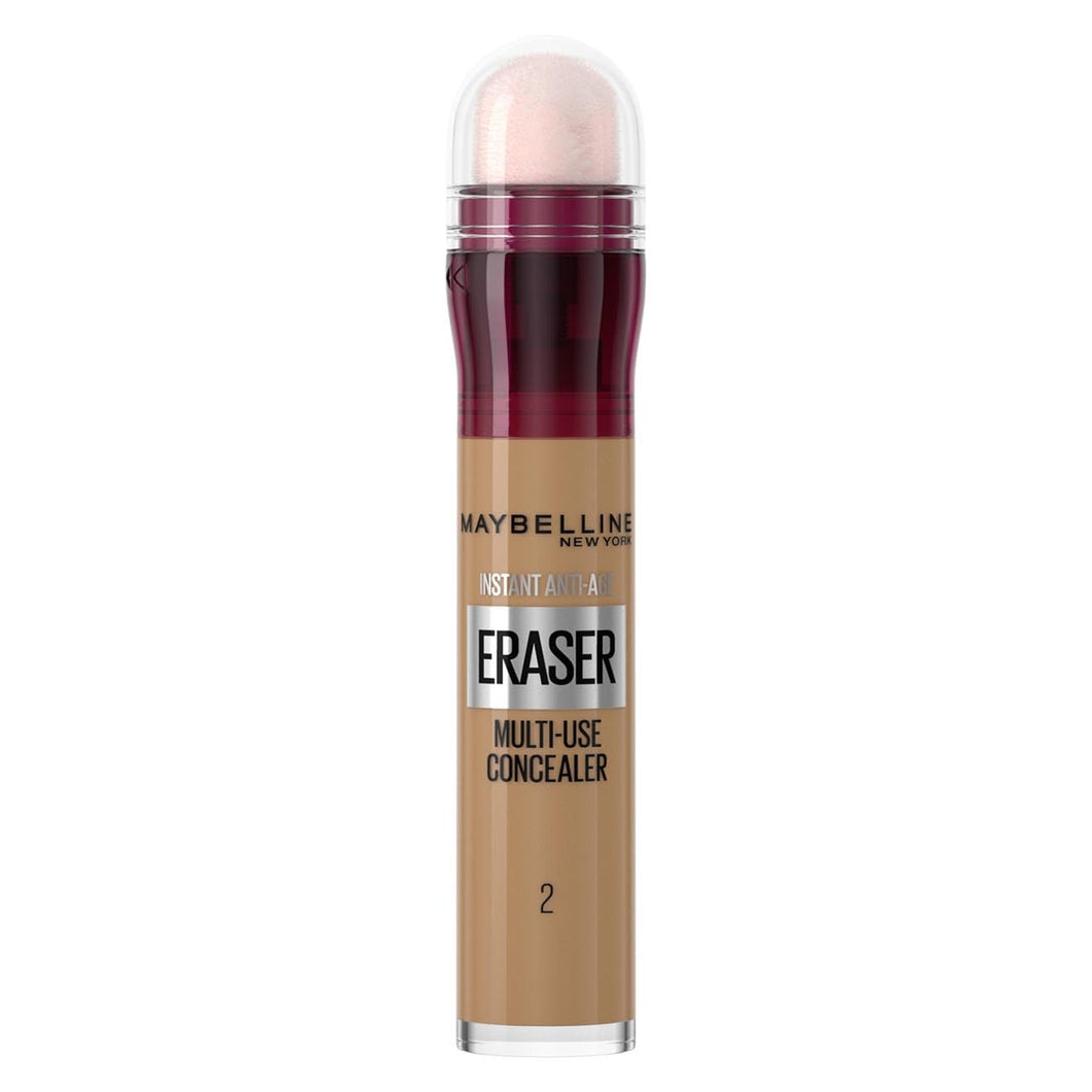 Maybelline Instant Anti Age Eraser Eye Concealer, Dark Circles and Blemish Concealer, Ultra Blendable Formula, 02 Nude
