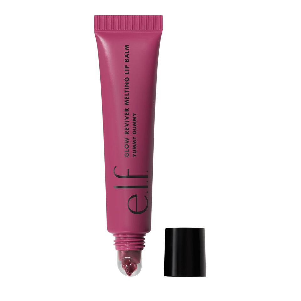 e.l.f. Glow Reviver Melting Lip Balm, Tinted Formula, With Shea Butter & Hyaluronic Acid, Vegan & Cruelty-Free, Strawberry Shortcake