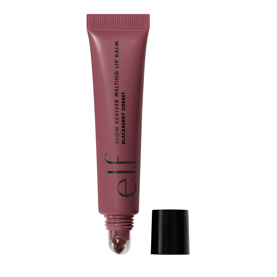 e.l.f. Glow Reviver Melting Lip Balm, Tinted Formula, With Shea Butter & Hyaluronic Acid, Vegan & Cruelty-Free, Strawberry Shortcake