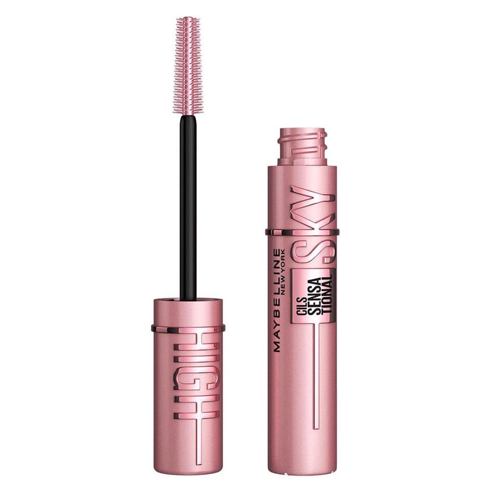 Maybelline Mascara Lash Sensational Sky High Volumizing & Thickening, Eyelash Lengthening, Flake-Free Formula, Washable Mascara Infused with Bamboo Extract, Full Volume Mascara, 01 Black