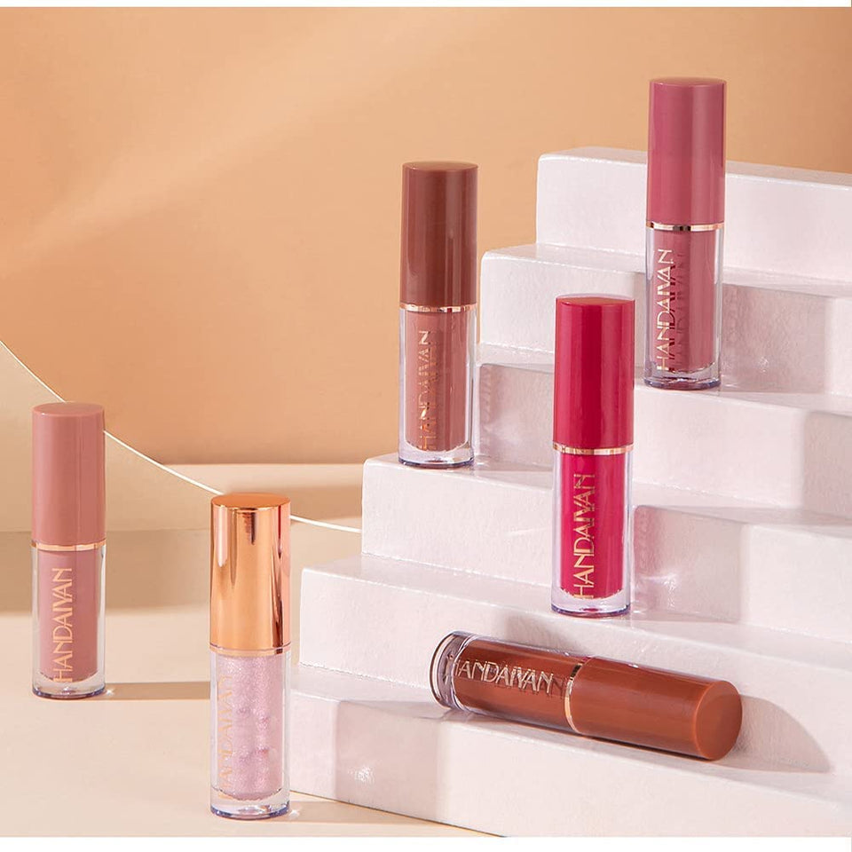 12 Colors Nude Liquid Lipstick Makeup Set Velvet Matte Long-Lasting Waterproof Non-Stick Cup Not Fade Pink Lip Gloss Red Lipstick Makeup Set Gift Kit For Women (Set A)