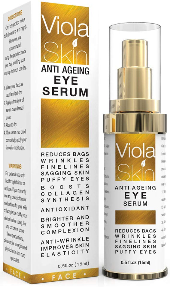 𝗣𝗥𝗘𝗠𝗜𝗨𝗠 Anti Ageing Eye Serum/Eye Cream for Dark Circles, Puffiness & Crows Feet - Anti Wrinkle Eye Serum - Reduces Wrinkles, Bags, Saggy Skin & Puffy Eyes! Eye Cream