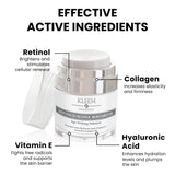 Retinol Face Cream with Hyaluronic Acid & Vitamin E – Anti-Wrinkle Firming Night Cream - Hydrating Night Moisturiser to Reduce Lines and Wrinkles. For Sensitive Skin