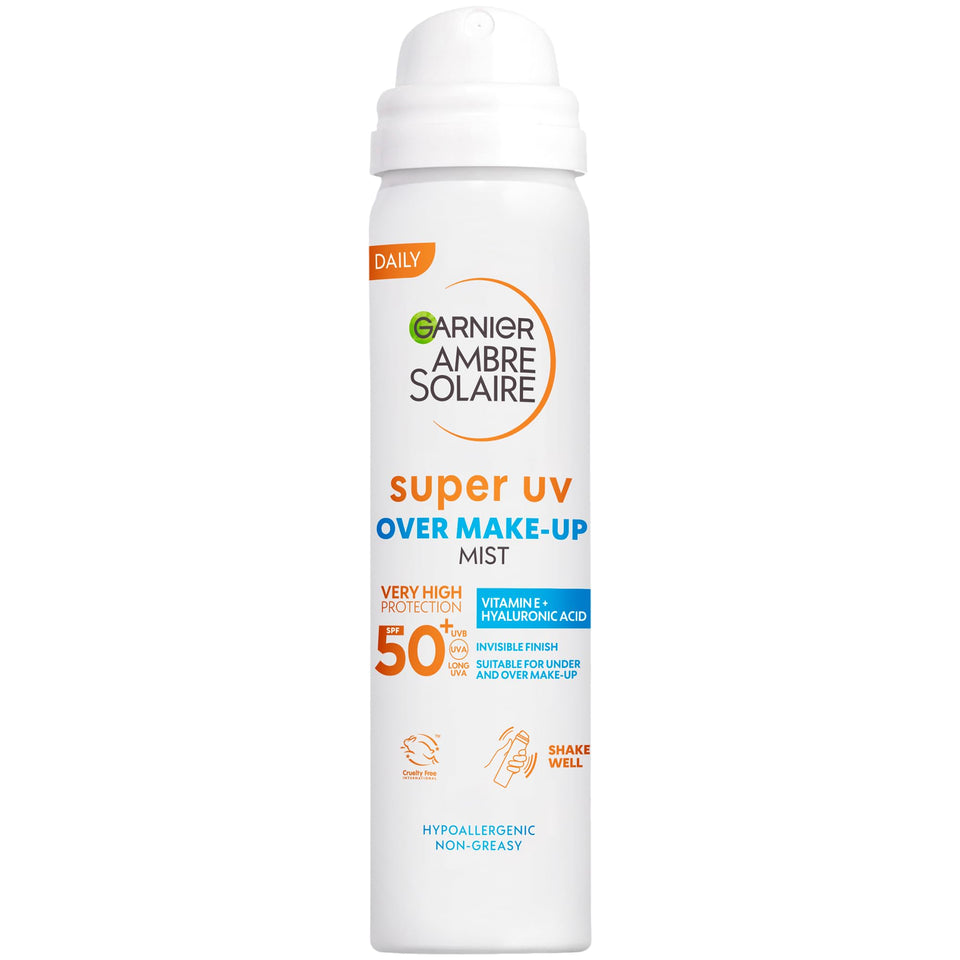 Garnier Vitamin C Brightening Over Make-Up UV Mist Invisible with SPF50+ and Vitamin C. Approved Cruelty free, Vegan
