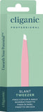 Cliganic Professional Eyebrow Tweezers Slant Tip (Blue) - Precision for Men & Women, Stainless Steel Best for Plucking Chin Facial Hair