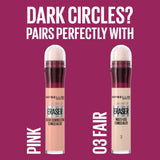 Maybelline Instant Anti Age Eraser Eye Concealer, Dark Circles and Blemish Concealer, Ultra Blendable Formula, 02 Nude
