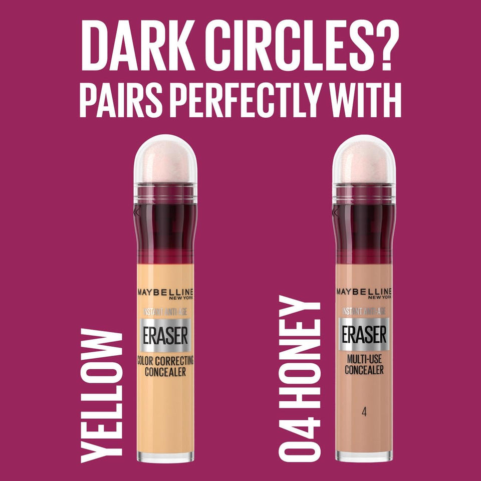 Maybelline Instant Anti Age Eraser Eye Concealer, Dark Circles and Blemish Concealer, Ultra Blendable Formula, 02 Nude