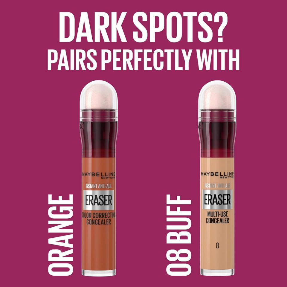 Maybelline Instant Anti Age Eraser Eye Concealer, Dark Circles and Blemish Concealer, Ultra Blendable Formula, 02 Nude