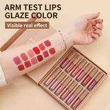 12 Colors Nude Liquid Lipstick Makeup Set Velvet Matte Long-Lasting Waterproof Non-Stick Cup Not Fade Pink Lip Gloss Red Lipstick Makeup Set Gift Kit For Women (Set A)