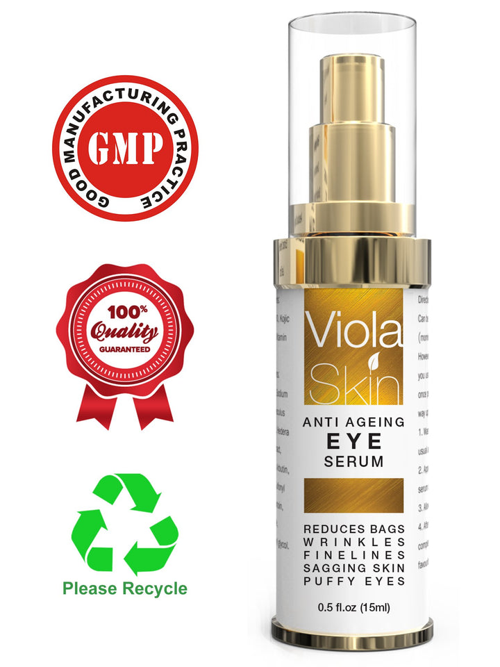 𝗣𝗥𝗘𝗠𝗜𝗨𝗠 Anti Ageing Eye Serum/Eye Cream for Dark Circles, Puffiness & Crows Feet - Anti Wrinkle Eye Serum - Reduces Wrinkles, Bags, Saggy Skin & Puffy Eyes! Eye Cream