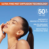 Garnier Vitamin C Brightening Over Make-Up UV Mist Invisible with SPF50+ and Vitamin C. Approved Cruelty free, Vegan
