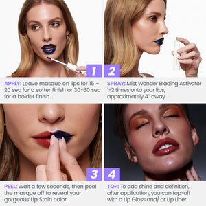 Wonderskin Wonder Blading Lip Stain Peel Off Masque - Long Lasting, Waterproof and Transfer Proof Pink Lip Tint, Matte Finish Peel Off Makeup (Charming Masque)