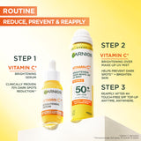 Garnier Vitamin C Brightening Over Make-Up UV Mist Invisible with SPF50+ and Vitamin C. Approved Cruelty free, Vegan