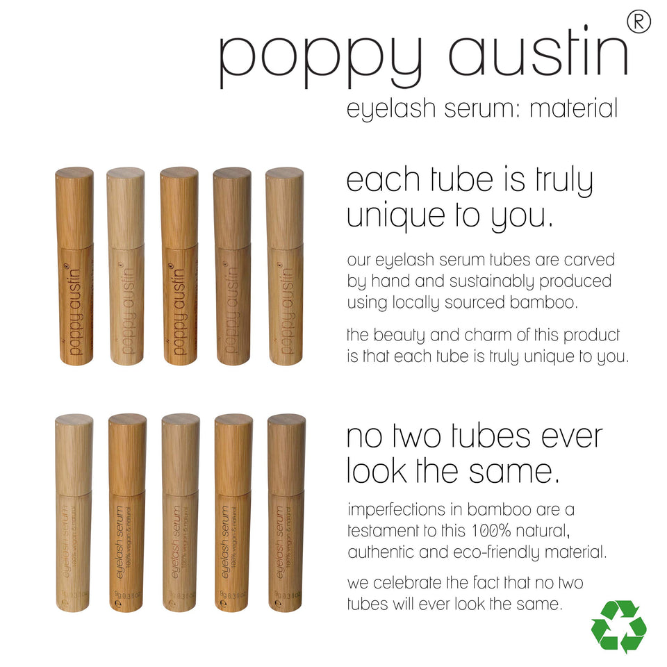 Poppy Austin 9g Eye Lash Serum - Premium Eyelash Growth Serum with Argan Oil, Castor Oil, Caffeine, Vitamin E, Aloe Vera - Vegan, Cruelty-Free Eyelash Serum, Growth Enhancer for Lashes, Brows