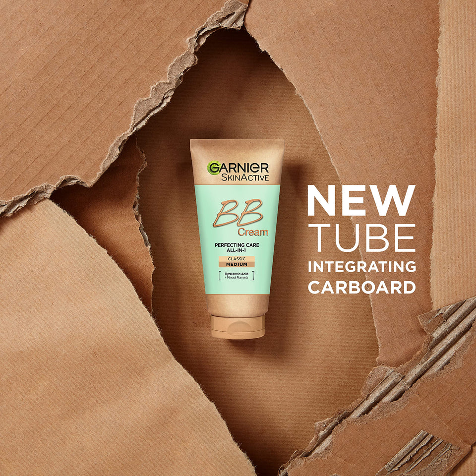 Garnier SkinActive Classic Perfecting All-in-1 BB Cream, Shade Classic Light, Tinted Moisturiser SPF 15, Brightens and Evens Skin, With Hyaluronic Acid Aloe & Mineral Pigments