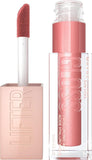 Maybelline Lifter Gloss in a clear tube with peach-pink shimmer, nude gloss and a large doe-foot applicator