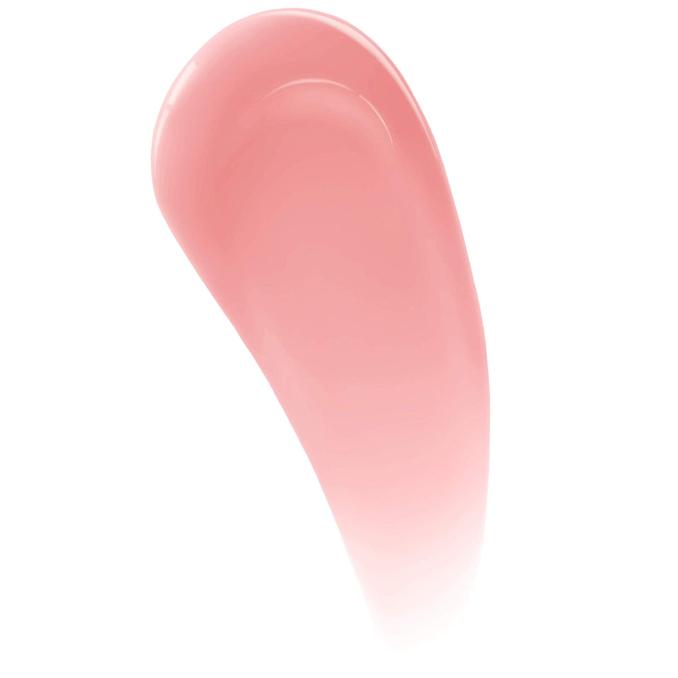 Maybelline Lifter Gloss in sheer pink nude, shown as a smooth, glossy swatch with a soft tapered edge