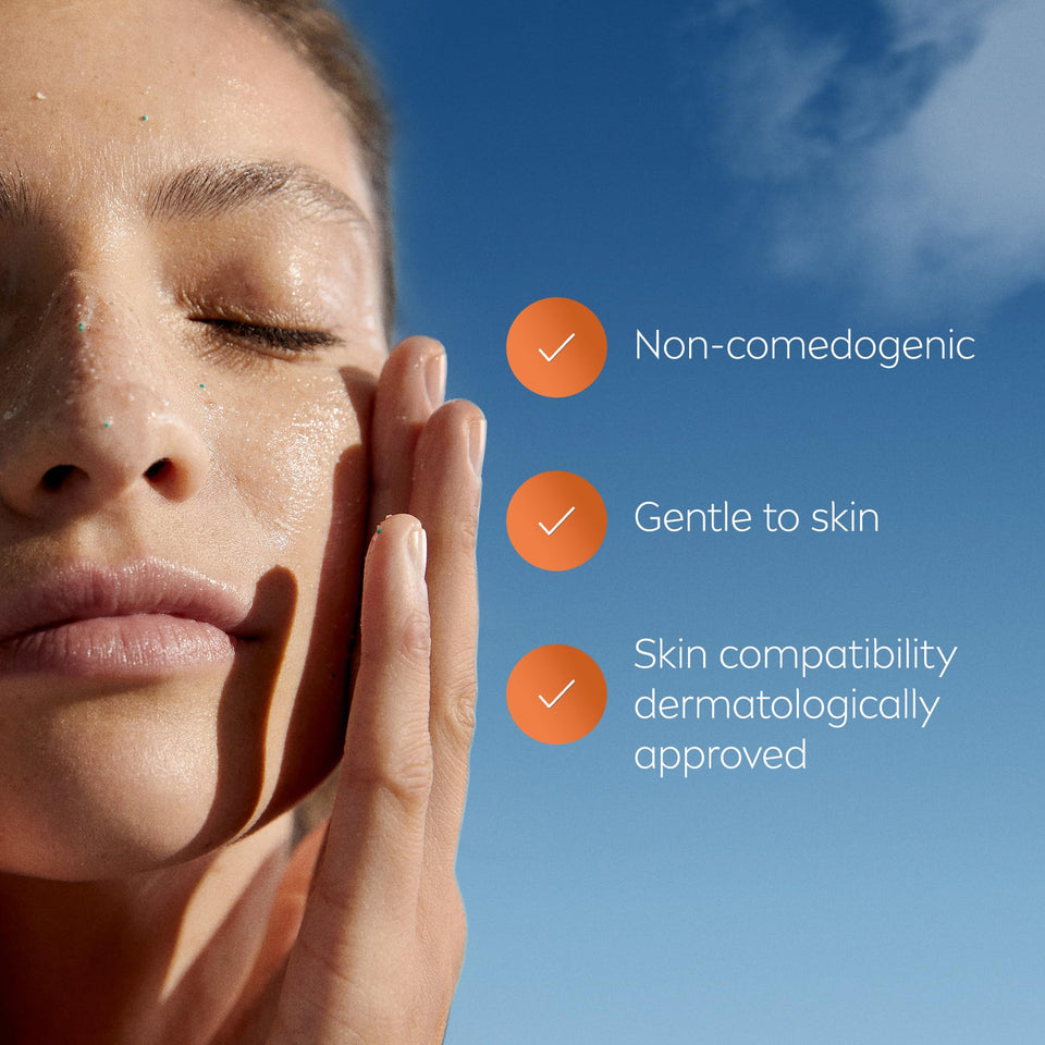 NIVEA Derma Skin Clear Scrub, a skincare product promoted as non-comedogenic, gentle to skin and dermatologically approved.