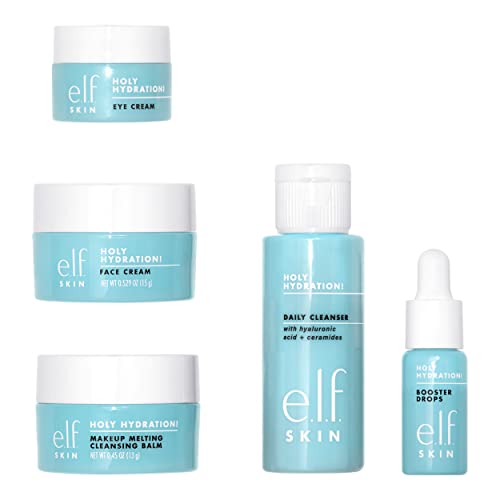 e.l.f. SKIN Hydrated Ever After Skincare Mini Kit, Cleanser, Makeup Remover, Moisturiser & Eye Cream For Hydrating Skin, TSA-friendly Sizes