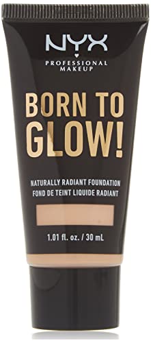NYX Professional Makeup Born to Glow Radiant Foundation, Iridescent Finish, Buildable Medium Coverage, Vegan Formula, Shade: Natural