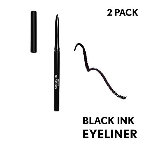 COVERGIRL Ink It By Perfect Point Plus Waterproof Eyeliner, 1 Pencil, Black Ink Color, Long Lasting Waterproof Eyeliner (Packaging May Vary)