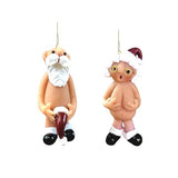 Christmas Naughty Santa Christmas Ornament Decorations 5CM Stocking Cap Santa Ornament Naked Santa Decorative Xmas Decor Ornaments Party Gifts