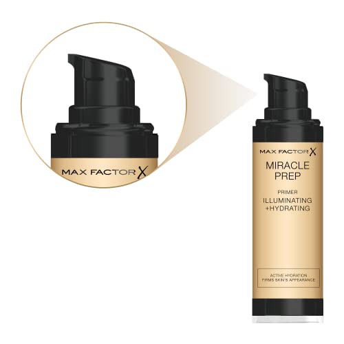 Max Factor Miracle Prep Illuminating & Hydrating Primer, Nourishing Formula with Niacinamide and Vitamin E, 30 ml