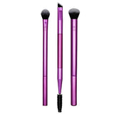 Real Techniques Eyeshadow Makeup Brush Set with Bonus Brow Brush, Easily Shade and Blend, 2 Count, Packaging and Handle Color May Vary