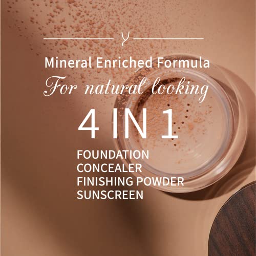 Vegan Buildable Mineral Powder Foundation– Light to Full Coverage, Cruelty-Free Face Makeup Enhances All Skin Types – Smooth Natural-Looking Makeup Foundation Doesn’t Clog Pores by Gaya Cosmetics