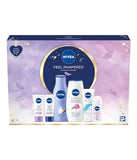 NIVEA Feel Pampered Skincare Regime Gift Set, Women's Gift Set Includes Shower Cream, Anti-Perspirant, Body Lotion, Moisturising Cream, Day Cream and Night Cream