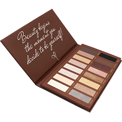 Best Pro Eyeshadow Palette Makeup - Matte + Shimmer 16 Colors - Highly Pigmented - Professional Nudes Warm Natural Bronze Neutral Smoky Cosmetic Eye Shadows - Lamora Exposed