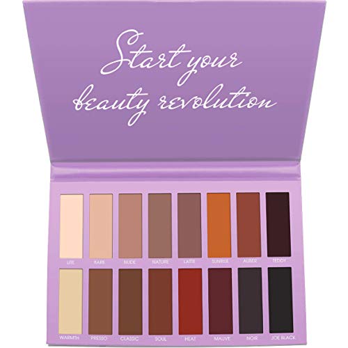 Best Pro Eyeshadow Palette Makeup - Matte + Shimmer 16 Colors - Highly Pigmented - Professional Nudes Warm Natural Bronze Neutral Smoky Cosmetic Eye Shadows - Lamora Exposed