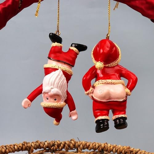 Christmas Naughty Santa Christmas Ornament Decorations 5CM Stocking Cap Santa Ornament Naked Santa Decorative Xmas Decor Ornaments Party Gifts