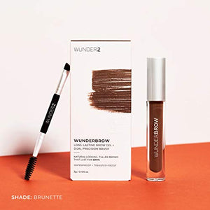 WUNDER2 Wunderbrow Waterproof Eyebrow Gel, Black/Brown, Vegan and Cruelty-Free