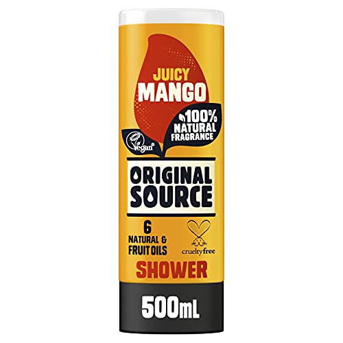 Original Source Vanilla Milk and Raspberry Shower Gel with 100% Natural Fragrance, Large Vegan Shower Gel, Paraben Free Body Shower Wash, Multipack of 6 x 500 ml